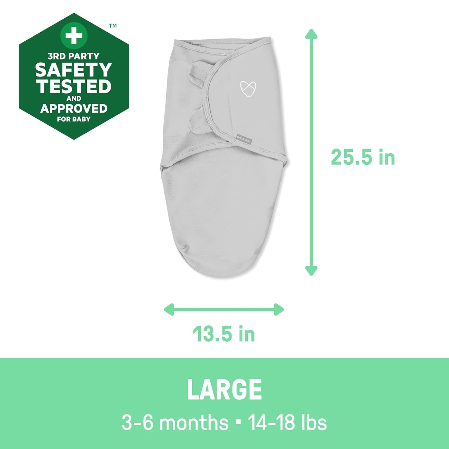 SwaddleMe by Ingenuity Original Swaddle, 100% Cotton, Improves Sleep & Calms Startle Reflex, 0-3 Months, 1.0 TOG, 3-Pack, Baby Swaddle Blanket - Criss Cross