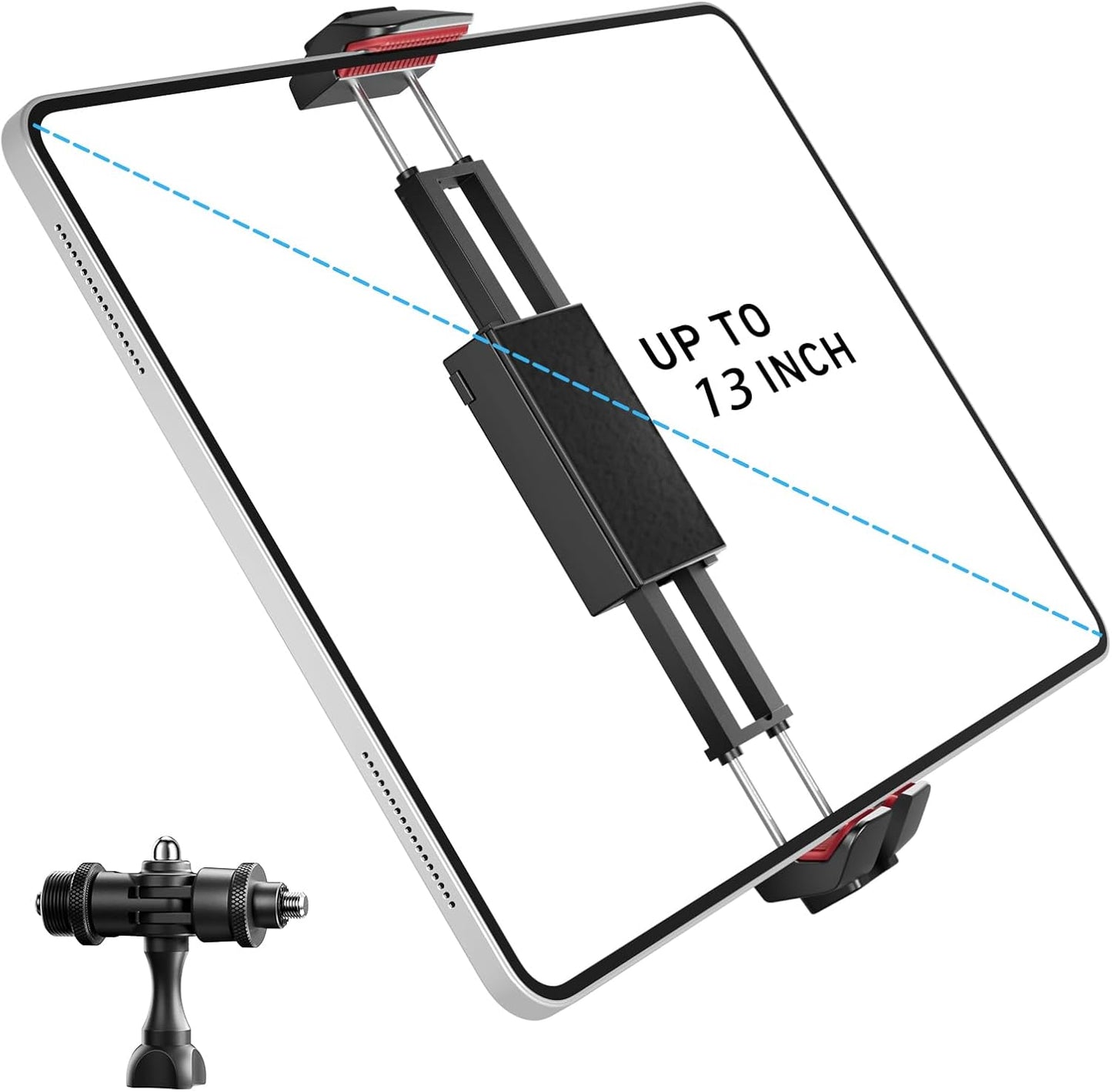 KraftGeek Phone iPad Tripod Mount, iPhone Holder for Tripod with 1/4” Screw Adapter, iPhone Tripod Mount for iPad Pro 13", iPad Air, iPad Mini, Sumsang Galaxy Tab Tablet, Cell Phone