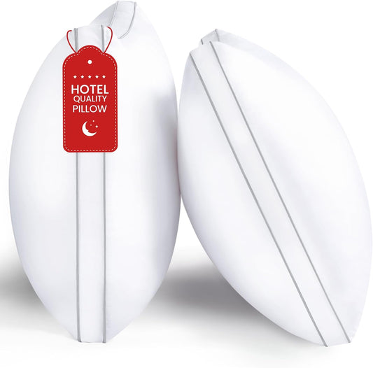 ROUMEA Pillows King Size Set of 2, Gusseted Bed Pillows for Sleeping 2 Pack, Luxury Hotel Quality, Supportive King Pillow with Soft Down Alternative for Back Stomach Side Sleepers,Machine Washable
