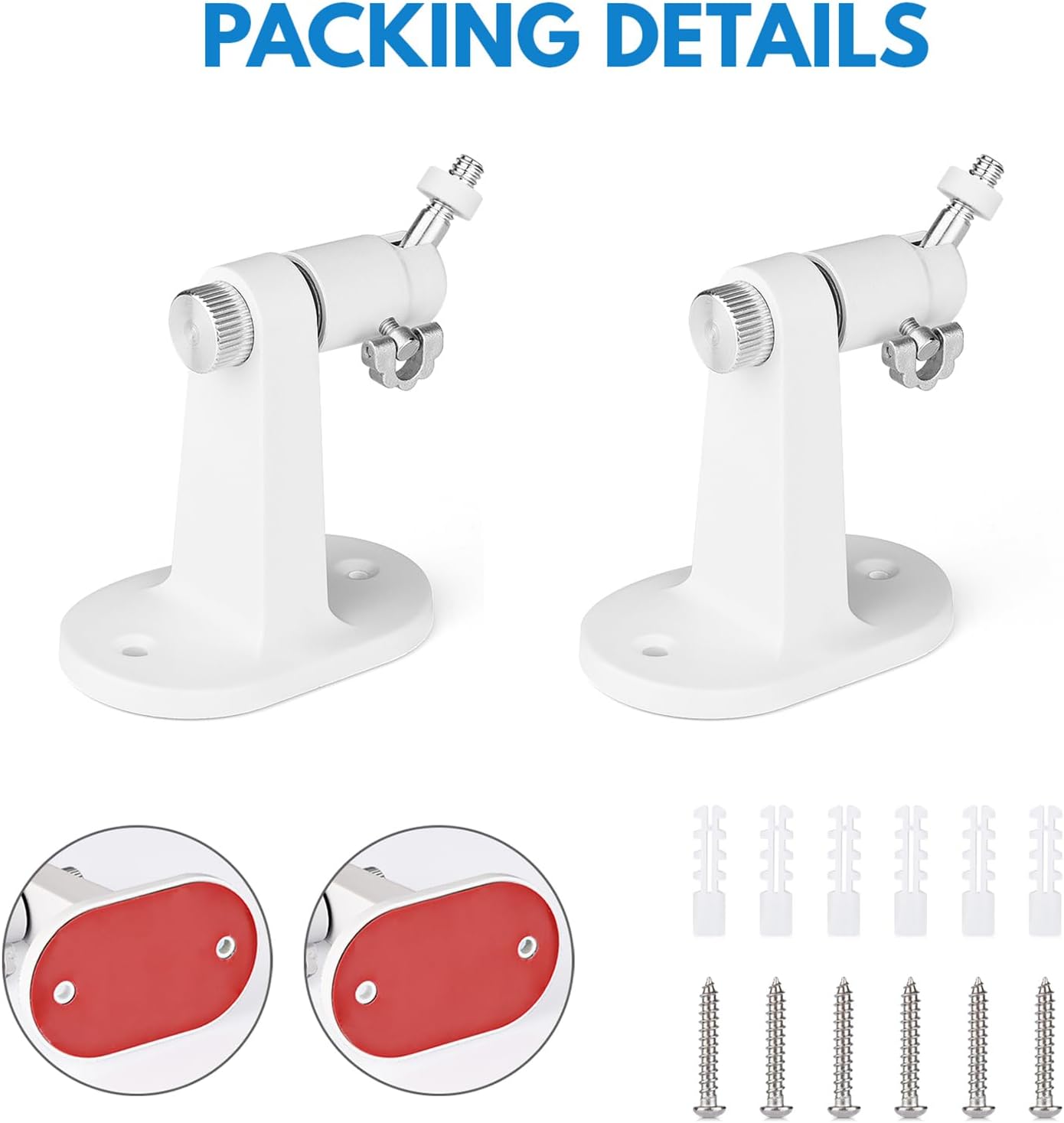 2Pack Adjustable Security Wall Mount Bracket for Ring Stick Up Cam & Ring Outdoor Cam Plus, Perfect View Angle for Your Surveillance Camera System - White
