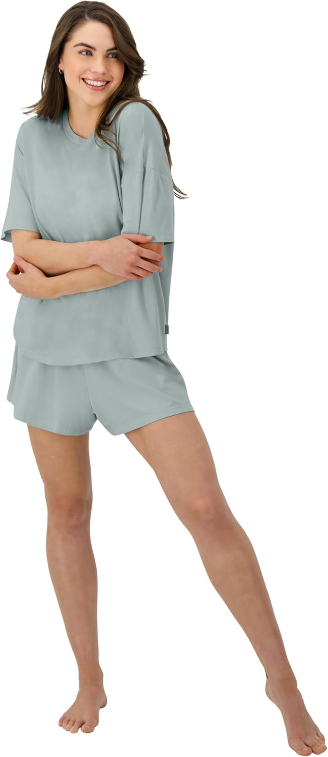 Hanes Women's Pajamas Set, Comfywear Pajamas for Women Set, Originals SupertSoft Loungewear, T-Shirt & Sleep Shorts
