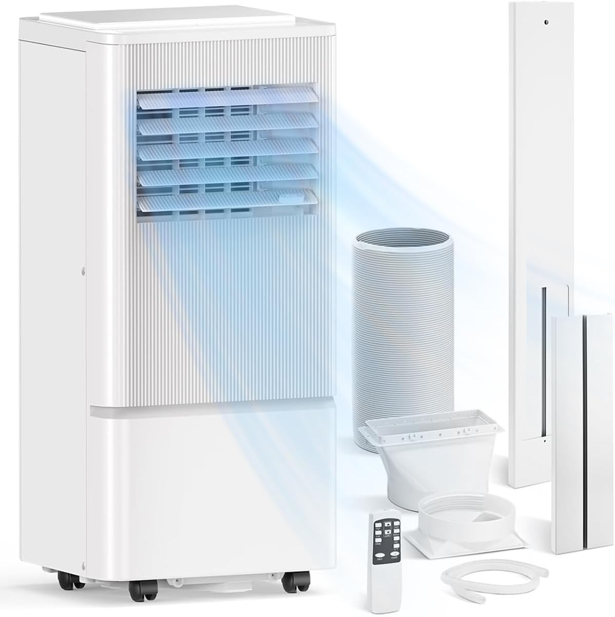 Air Choice Portable Air Conditioners, 10000 BTU Air Conditioner Portable for Room Up to 450 Sq.Ft, Remote Control, 24H Timer, Dehumidifier & Fan Modes, 3-in-1 Portable AC Unit for Bedroom, Window Kit