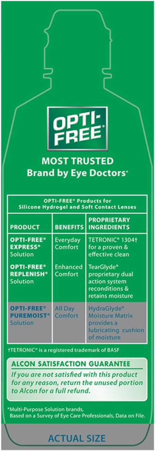 Opti-Free Puremoist Multi-Purpose Contact Lens Cleaning and Disinfecting Solution with Lens Case, 10 FL Oz (Pack of 1)