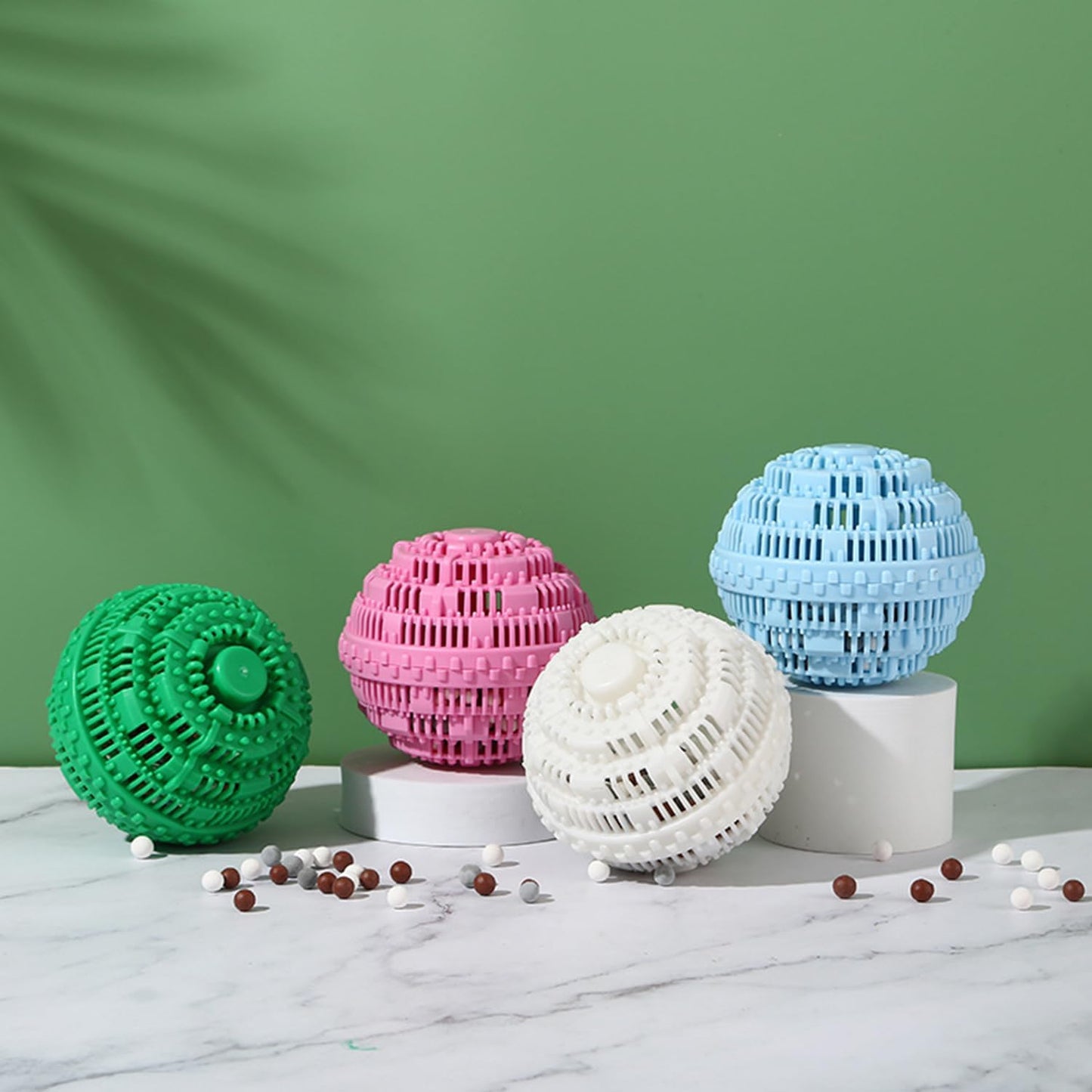 Laundry Balls Set, Eco-Friendly Super Washing Machine Laundry Ball, All Natural Washer Ball Laundry Detergent Alternative, Household Can Be Reused 2000 Washings(2pcs Balls, Pink,Blue)