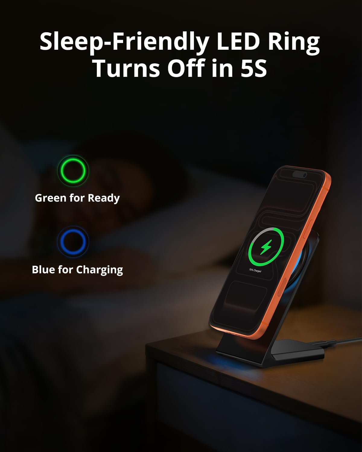 Wireless Magnetic Charger Stand for iPhone and Samsung