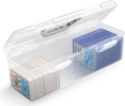 SUNEZLGO Storage Box For Toploader, Trading Card Storage Box Plastic, Playing Card Case, Large For Toploaders 200 Cards 750, Fit For Toploader and Standard Card