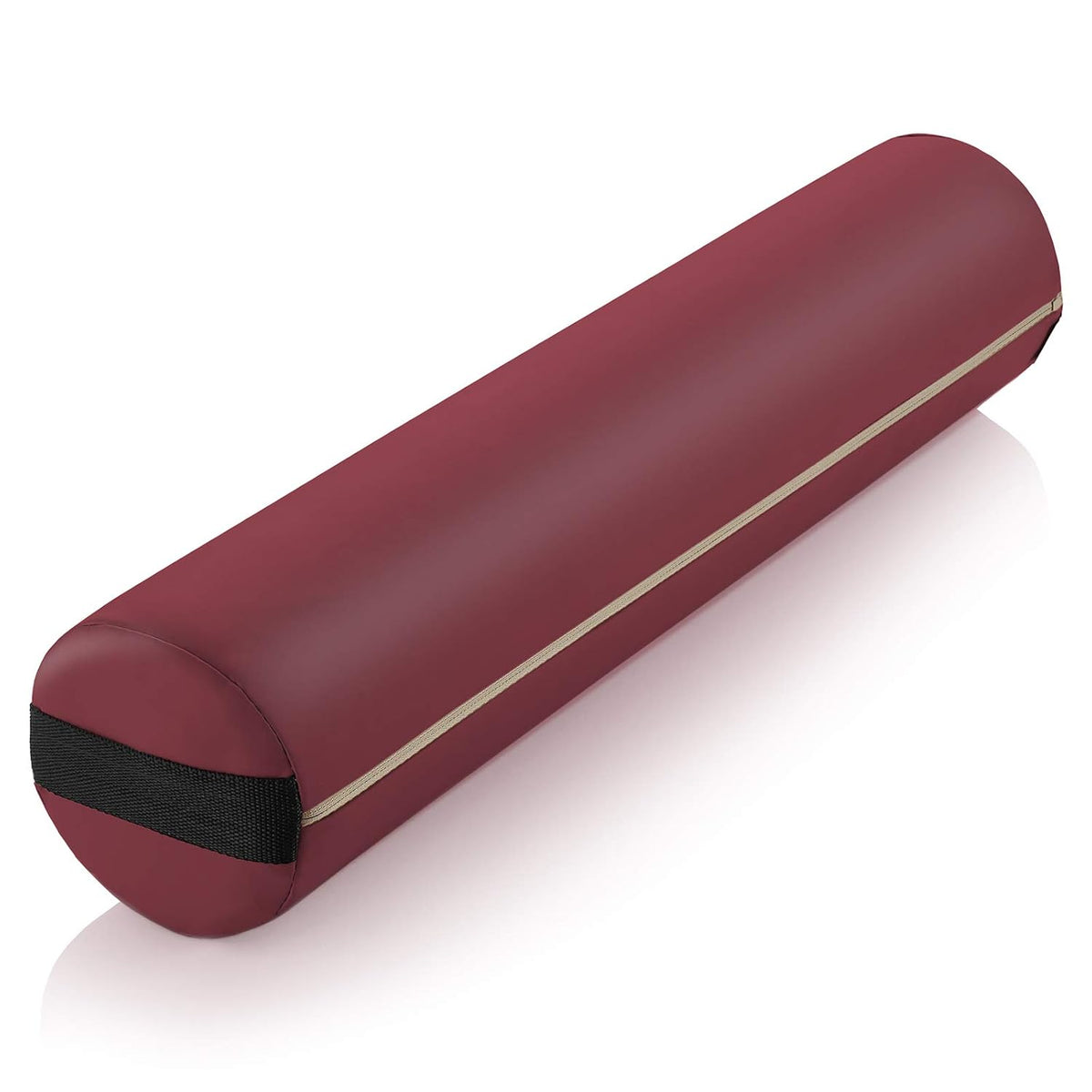 Saloniture Full Round Massage Table Bolster Pillow Pad - 26 x 6 Inch - Burgundy