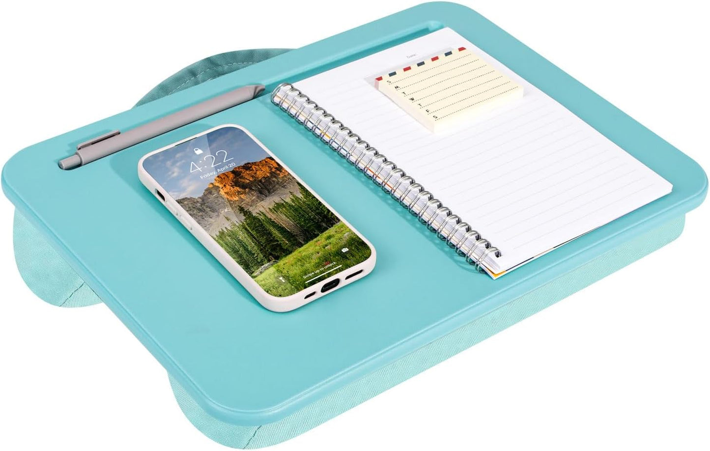 LAPGEAR Compact Lap Desk – Fits Up to 14″ Laptops – Aqua Sky – Style No. 43109