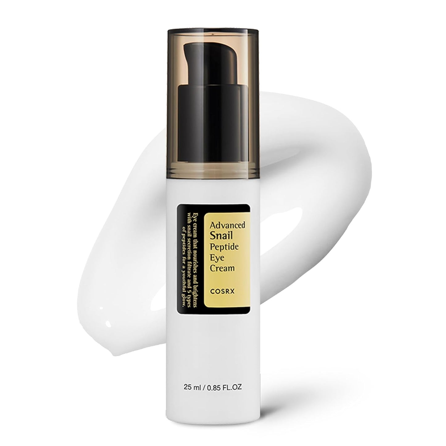 COSRX Snail Mucin Peptide Under Eye Cream, 73.7% Snail Mucin and Niacinamide, Eye Care, Eye Cream Anti Aging, Korean Eye Cream for Dark Circles, Korean Skin Care, 0.84 fl oz
