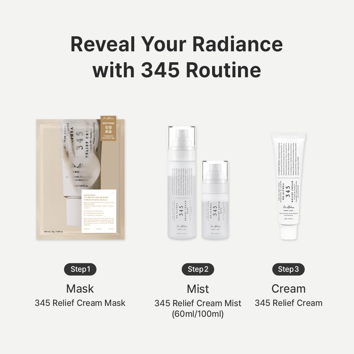 Dr.Althea 345 Relief Cream | Moisturizer for Soothing Recovery and Blemish Care with PDRN & Niacinamide | Korean Vegan Skin Care for All Skin Types, 1.69 Fl Oz (Ver.2 - Pack of 2)