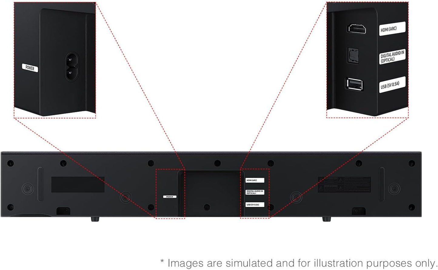 Samsung B-Series Soundbar HW B400F 2.0 ch Soundbar with Built in Subwoofer (2025 Model) One Remote Control, Surround Sound Expansion, Voice Enhance Mode