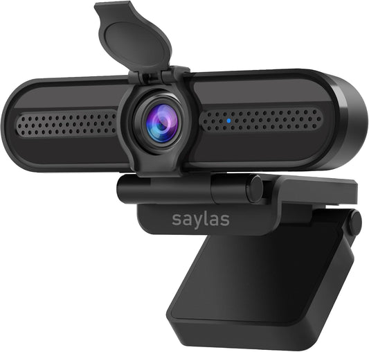 saylas 4K Webcam with Microphone, 78°FOV FHD PC Camera with 4K/2K/30fps, 1080P/60fps, Privacy Cover, USB Web Cam, Autofocus, External Webcam for PC, Computer Web Camera for Laptop, Mac, Zoom