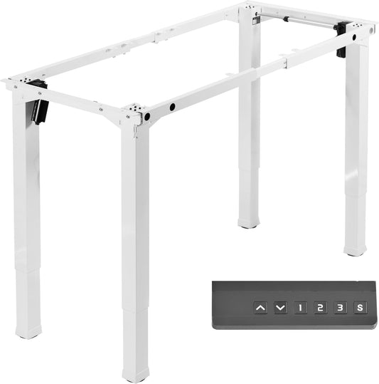 VIVO Electric 4-Leg Dual Motor Standing Desk Frame for Table Tops up to 84 x 43 inches and 220 lbs, Memory Controller Height Adjustment, Frame Only, White, DESK-E4W