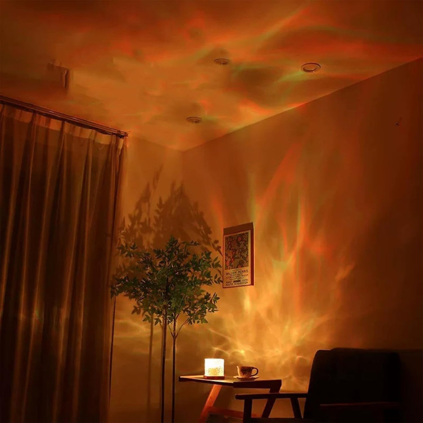 Ocean Wave Projector Light, 16 Colors Havie Cube Lamp, 3D Holographic Water Ripple Lamp with Remote Control, Northern Night Light for Bedroom, Mood Ambient Lighting for Home