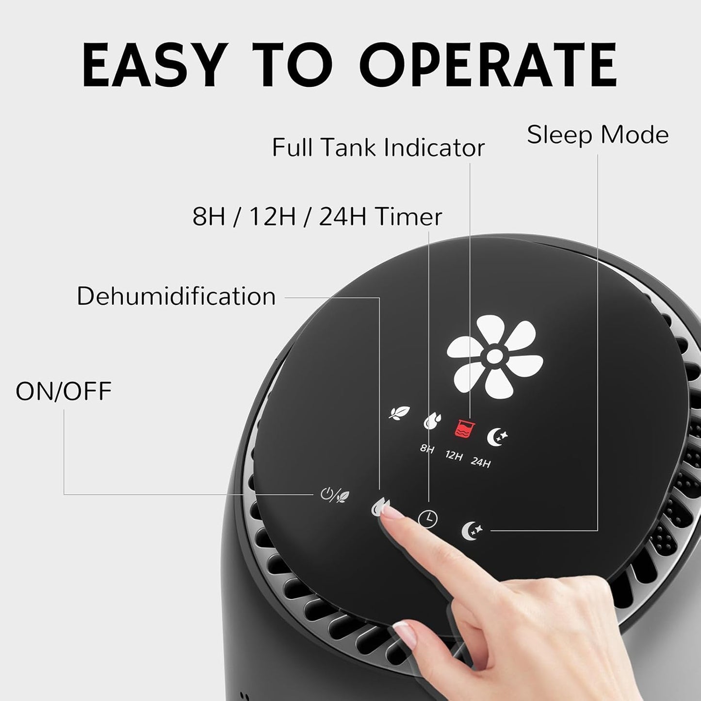 Airthereal Zephyr AZH200 Air Purifier and Dehumidifier Combo, 34 oz Small Dehumidifier with HEPA Filter, Up to 270 Sq Ft, Auto Shutoff, Ultra-Quiet for Bedroom, Bathroom, RV, Closet