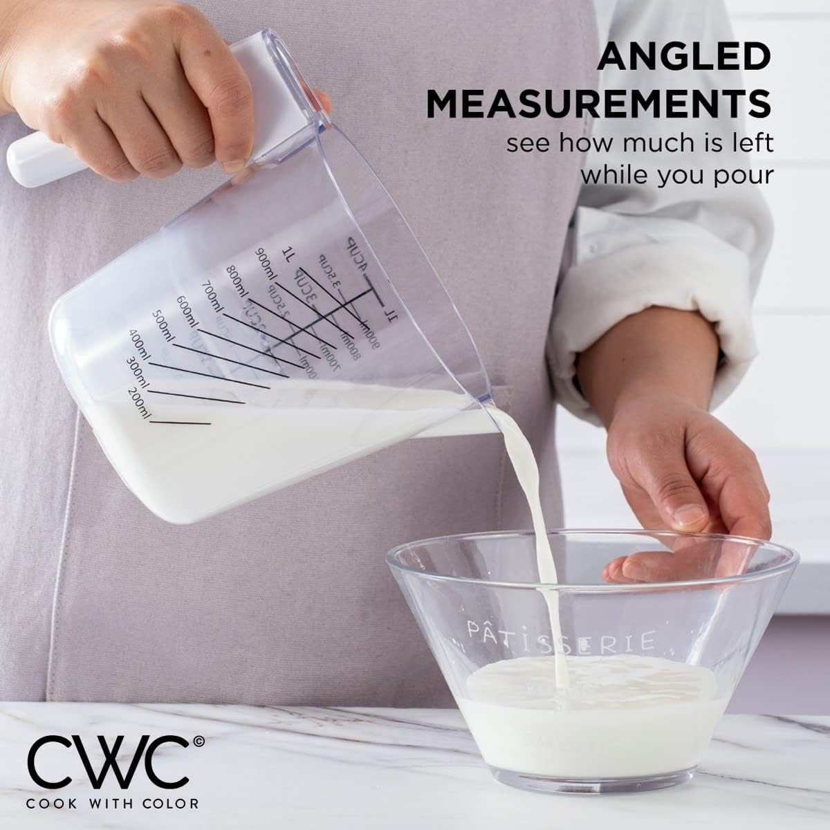 COOK WITH COLOR Measuring Cup Set - 9 PC. Nesting Stackable Liquid Measure Cup, Dry Measuring Cups and Spoons with Funnel and Scraper (Pastel)