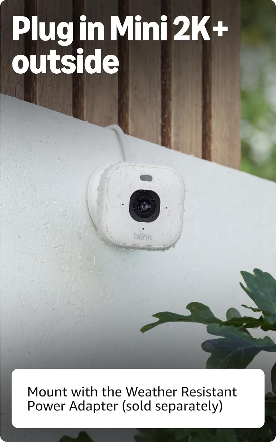 Blink Mini 2K+ (newest model) – Plug-in Home & Pet Indoor Security Camera with 2K video resolution, night vision, enhanced audio, motion detection – 1 camera (White)
