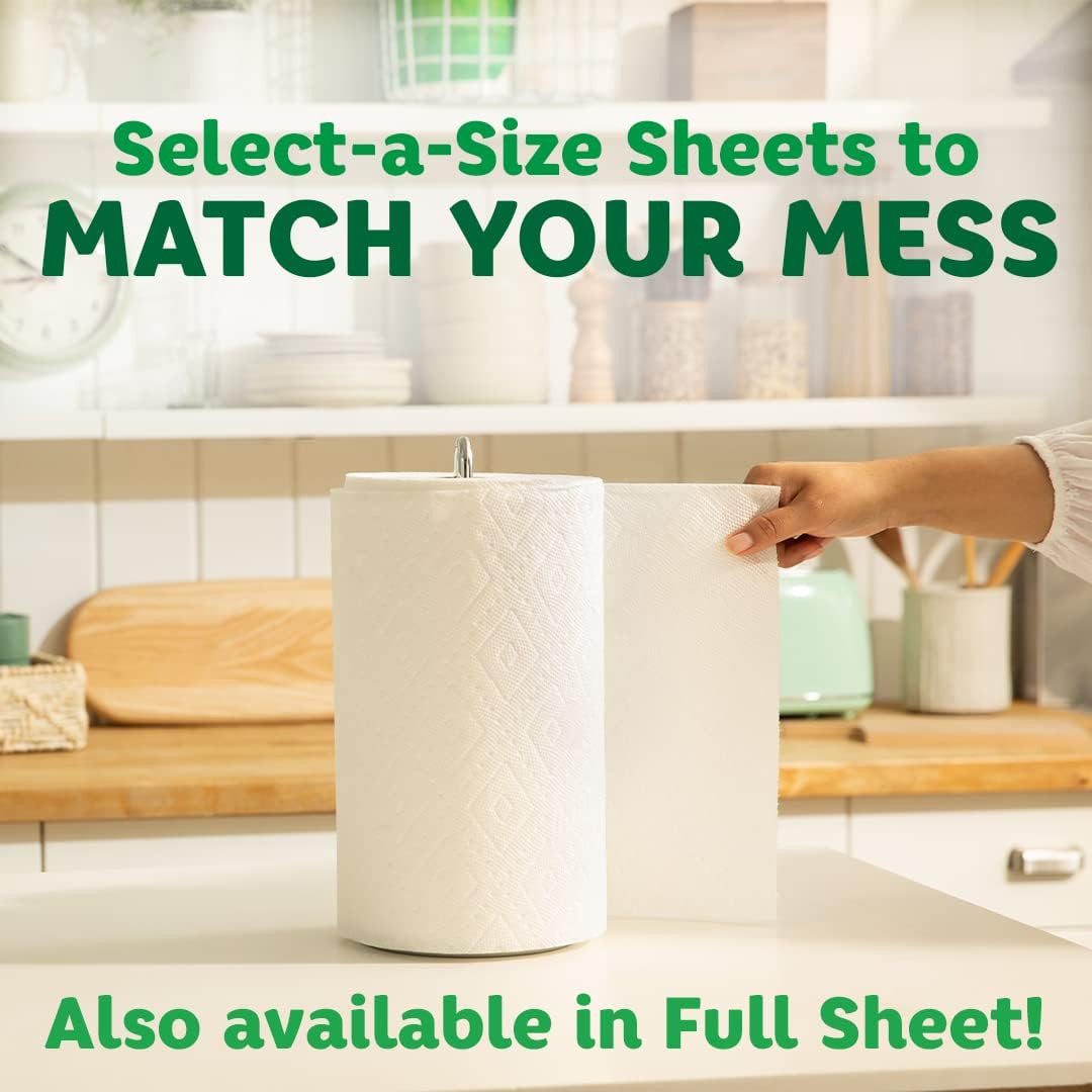 Bounty Paper Towels Quick Size, White, 16 Family Rolls = 40 Regular Rolls