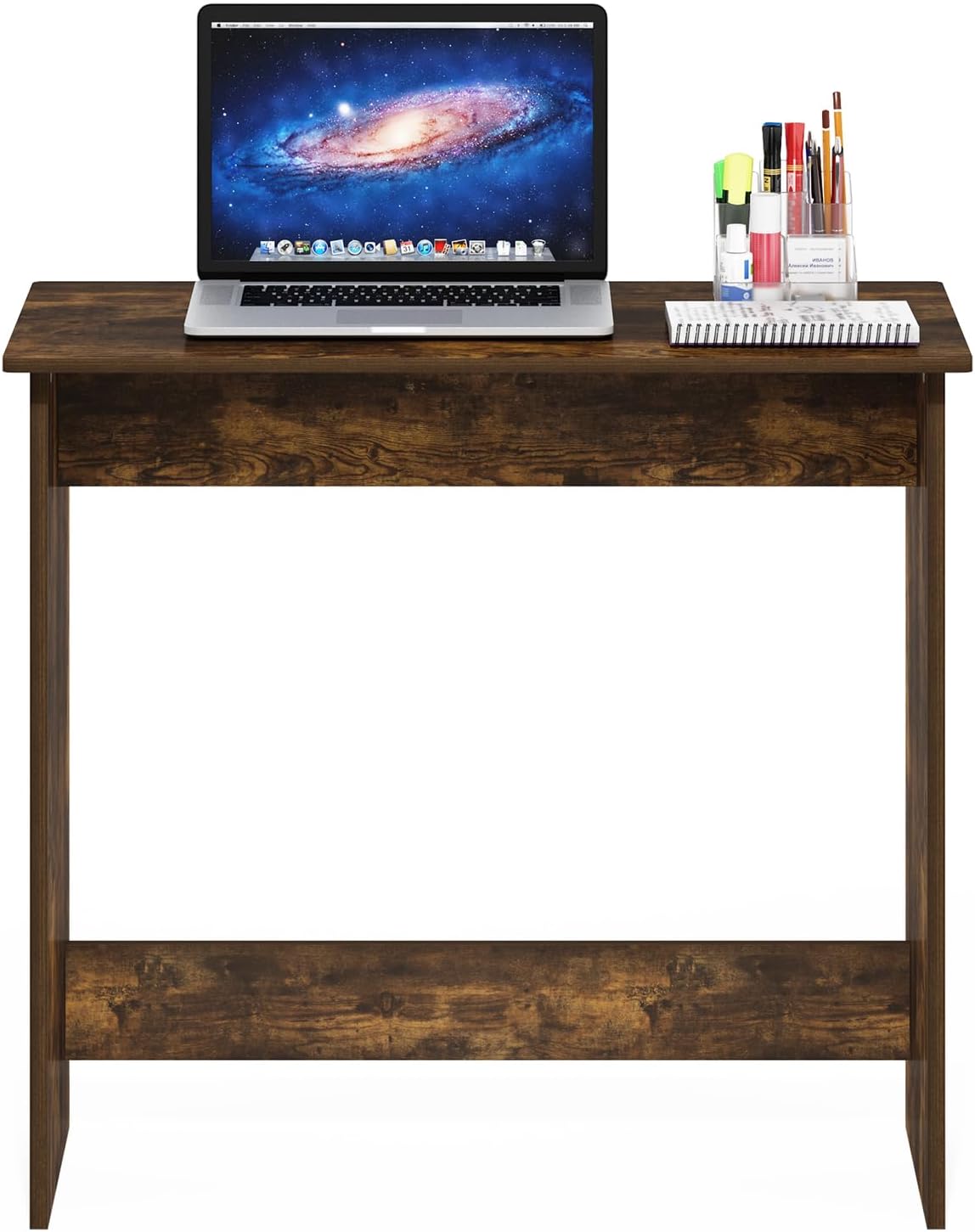 Furinno Simplistic 31-Inch Rustic Brown Computer Desk, Small Office Desk, Rectangular Home Office Desk with Drawers, Gaming Desk for Home Office, Bedroom, Study Room, Amber Pine