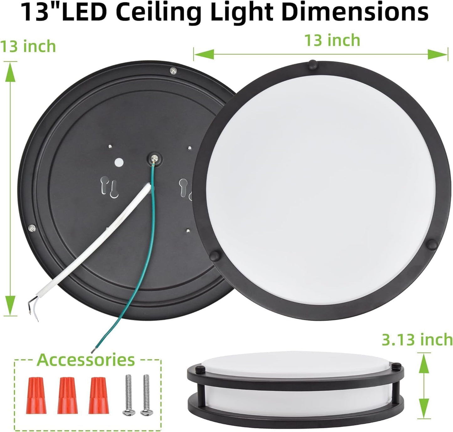hykolity 13 inch Flush Mount LED Ceiling Light Fixture, 2700K/3000K/3500K/4000K/5000K Adjustable Ceiling Lights, Oil Rubbed Bronze Saturn Dimmable Lighting for Hallway Bathroom or Kitchen, ETL Listed