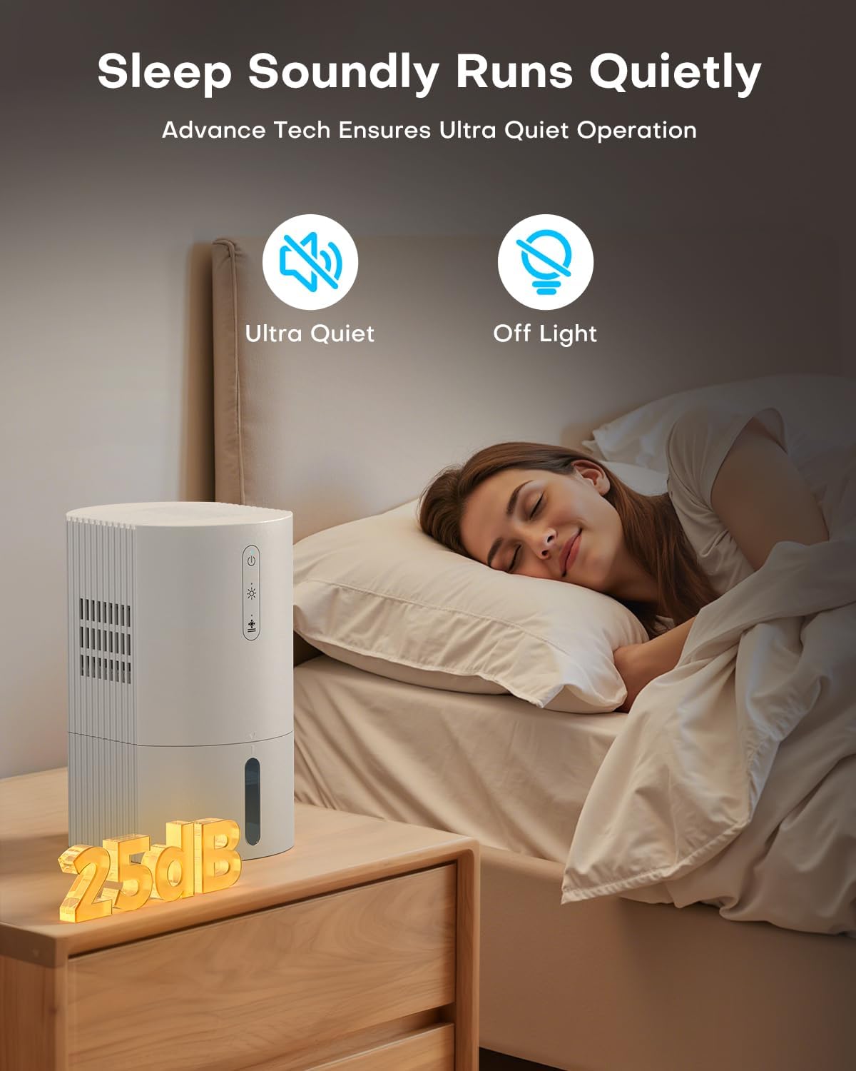 Dehumidifiers for Home, 35oz Dehumidifier for Bathroom with Auto Shut-off Auto Defrost, Whisper Quiet Dehumidifier for Bedroom Office RV Closet Wardrobe (White)