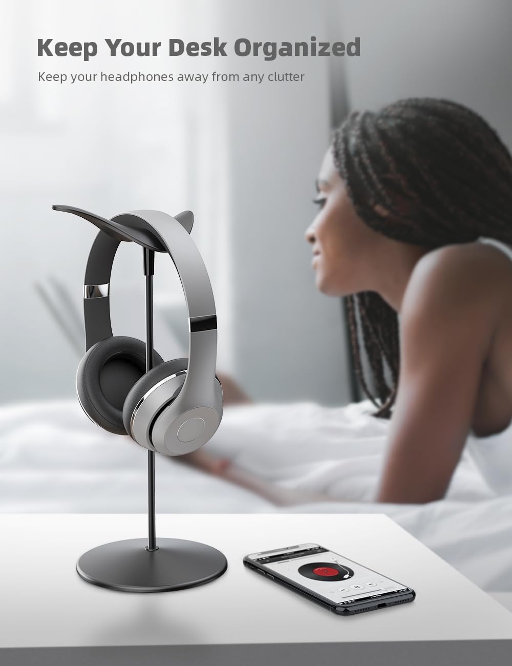 Lamicall Headphone Stand Desktop Headset Holder, Elegant Earphone Stand