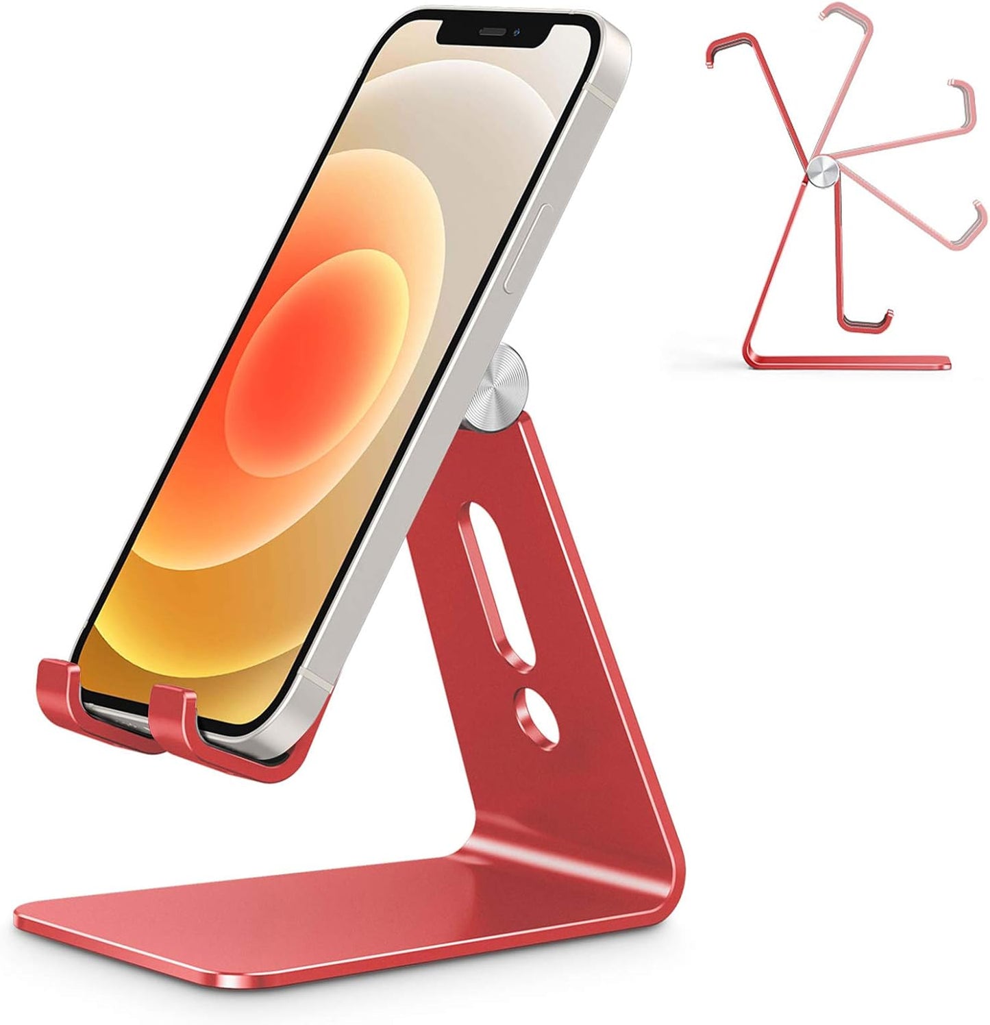 OMOTON Adjustable Cell Phone Stand, C2 Aluminum Desktop Phone Holder Dock Compatible with iPhone 15 14 13 Xs XR 8 Plus 7 6, Samsung Galaxy, Google Pixel, Android Phones, Navy Blue