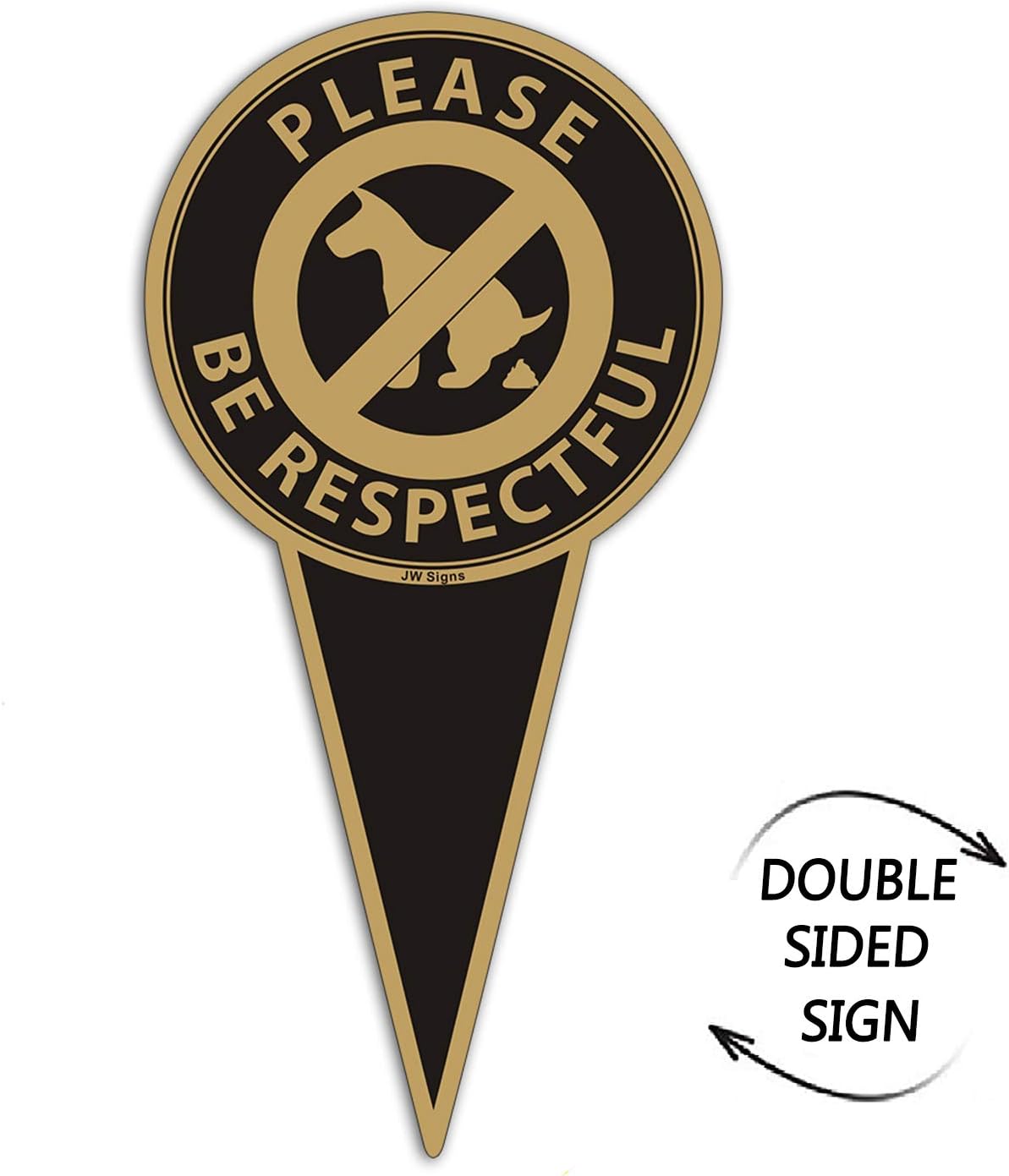 Please Be Respectful (4Pack)12"x6" No Dog Poop Yard Metal Signs Double Sided No Pooping Dog Sign UV Protected and Weatherproof Stop Dogs from Pooping or Peeing On Your Lawn Yard Sign