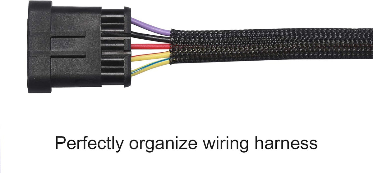 100ft - 1/2 inch PET Expandable Braided Sleeving – Black – Alex Tech Braided Cable Sleeve