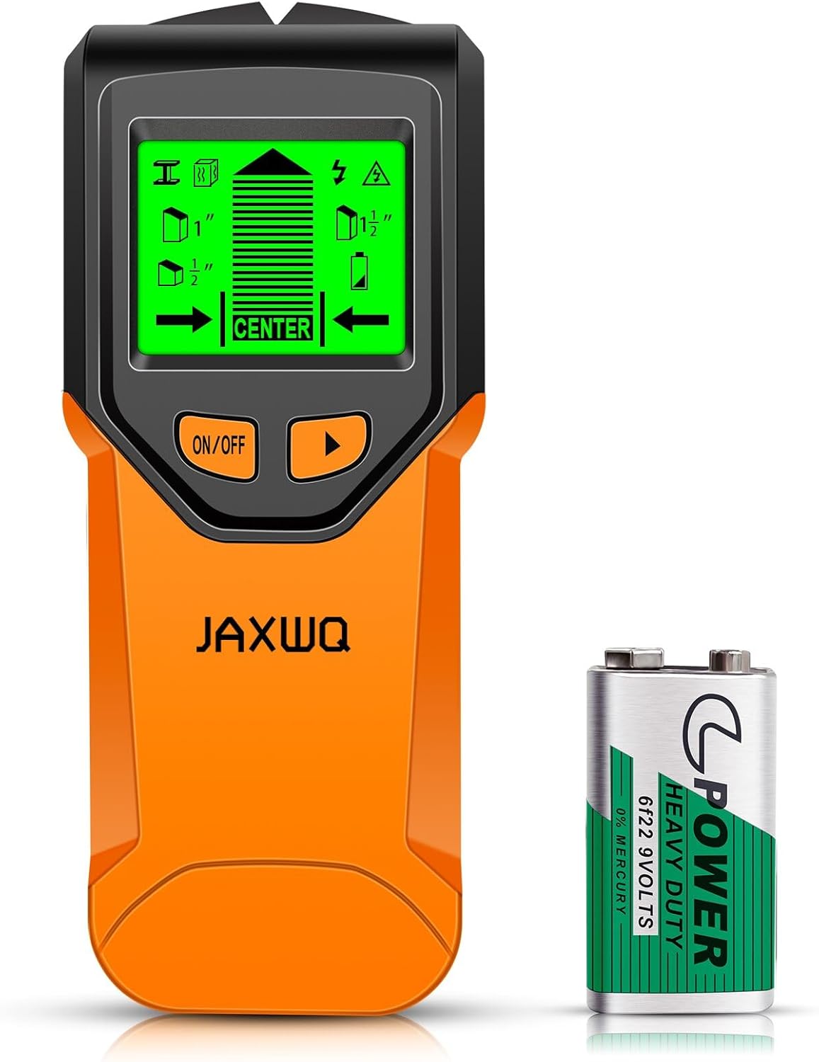 Stud Finder Wall Scanner - 5 in 1 Stud Finder Tool w/Smart Chip and HD LCD Display, Stud Detector Beam Finders for the Center and Edge of Wood AC Wire Metal Studs Joist Pipe (Orange Juice)