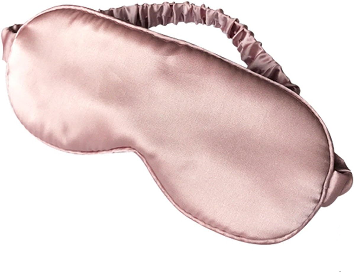 LULUSILK Mulberry Silk Sleep Eye Mask for Sleeping Women and Men, Navy Blue