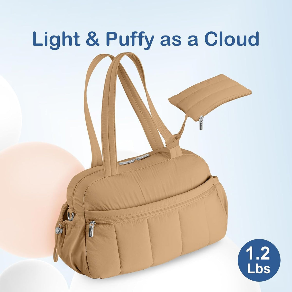 TOPDesign Travel Duffel Bag, Puffy Carry On Overnight, Gym Bag w/Wet Pocket