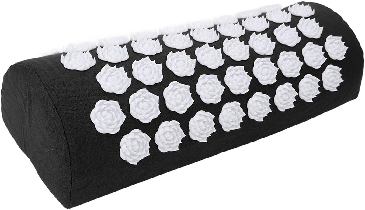 Acupressure Pillow for Neck, Acupressure Massage Pillow, Floral Stimulation Design ABS and Cotton Material Great Yoga Meditation(Black)