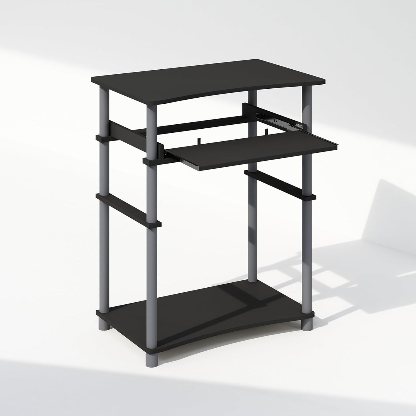 Furinno Home Desk, 23.6" Wide Gaming Desk with Keyboard Tray, Computer Desk, Office Writing Desk for Home Office, Bedroom, Black