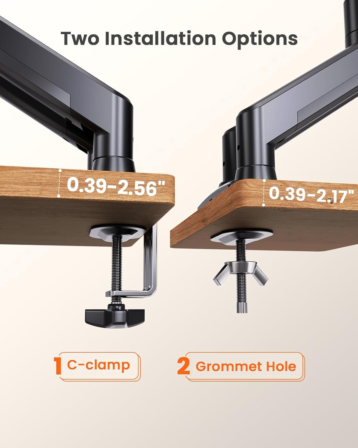 ErGear Dual Monitor Stand up to 33 inches Screen, Load-Bearing Max 22 lbs Each Arm, Adjustable Dual Monitor Mount, Sturdy Steel vesa Monitor Mount with Stable VESA 75x75 100x100mm