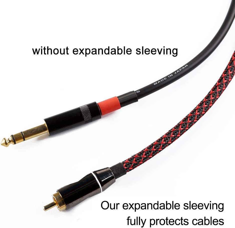 25ft - 1.25 inch PET Expandable Braided Sleeving – BlackRed – Alex Tech Braided Cable Sleeve