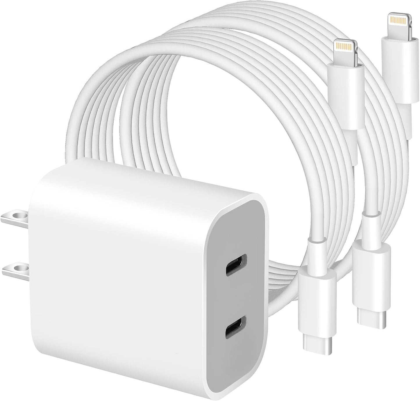 iPhone 14 Super Fast Charger,Dual Port USB C Charger,iPhone Charger Fast Charging Block,Quick Apple USB C Wall Adapter Plug,2Pack Type C Lightning Cable For iPhone 14/13/12/11/ProMax/MiNi/XR/SE/8 Plus