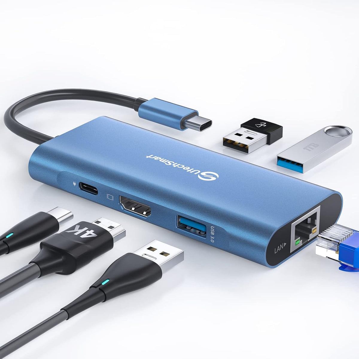 UtechSmart USB C Hub 6 in 1 Multiport Adapter for MacBook Pro/Air