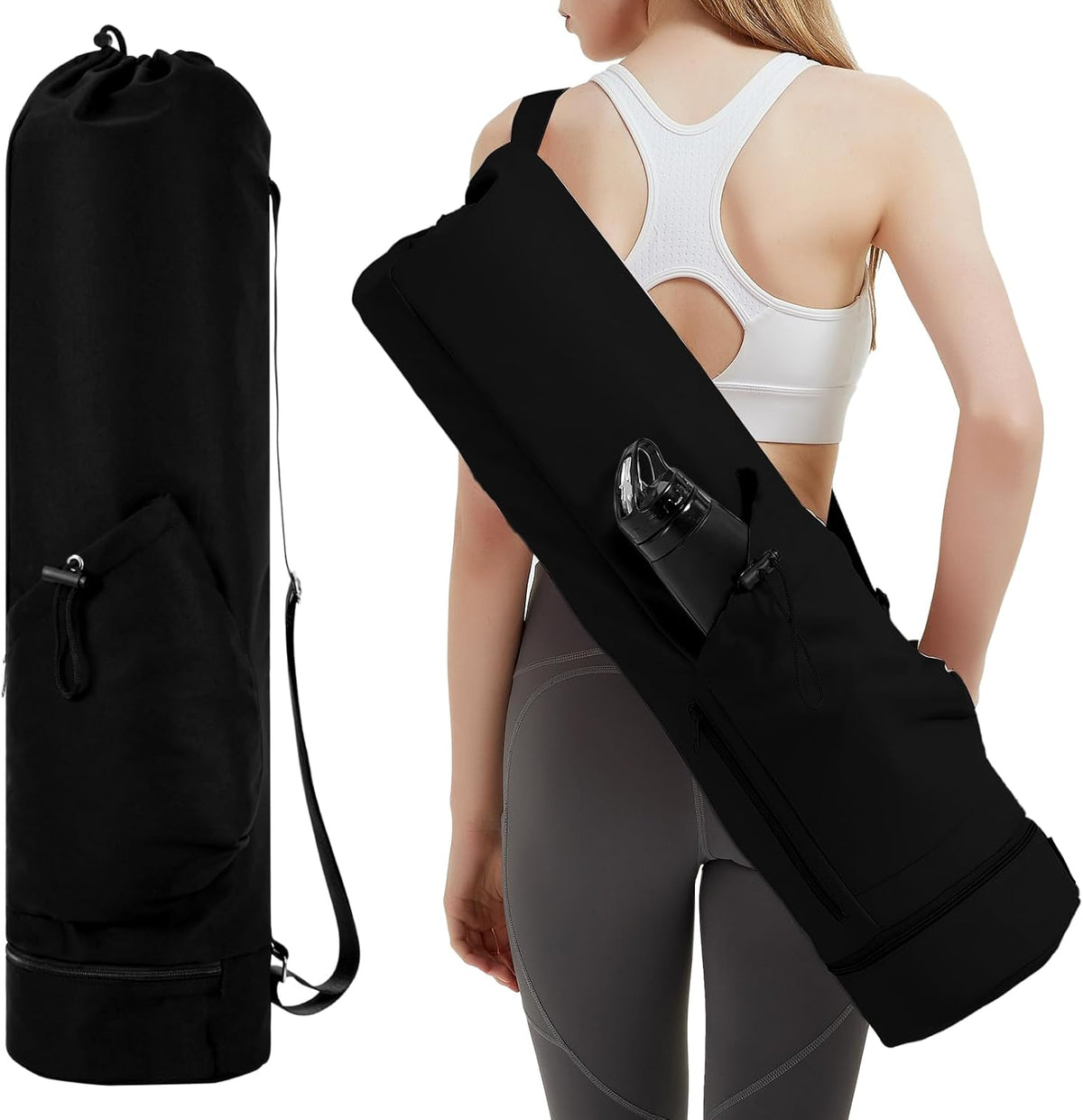 sportsnew Yoga Mat Bag with Water Bottle Pocket & Wet Pocket for Women