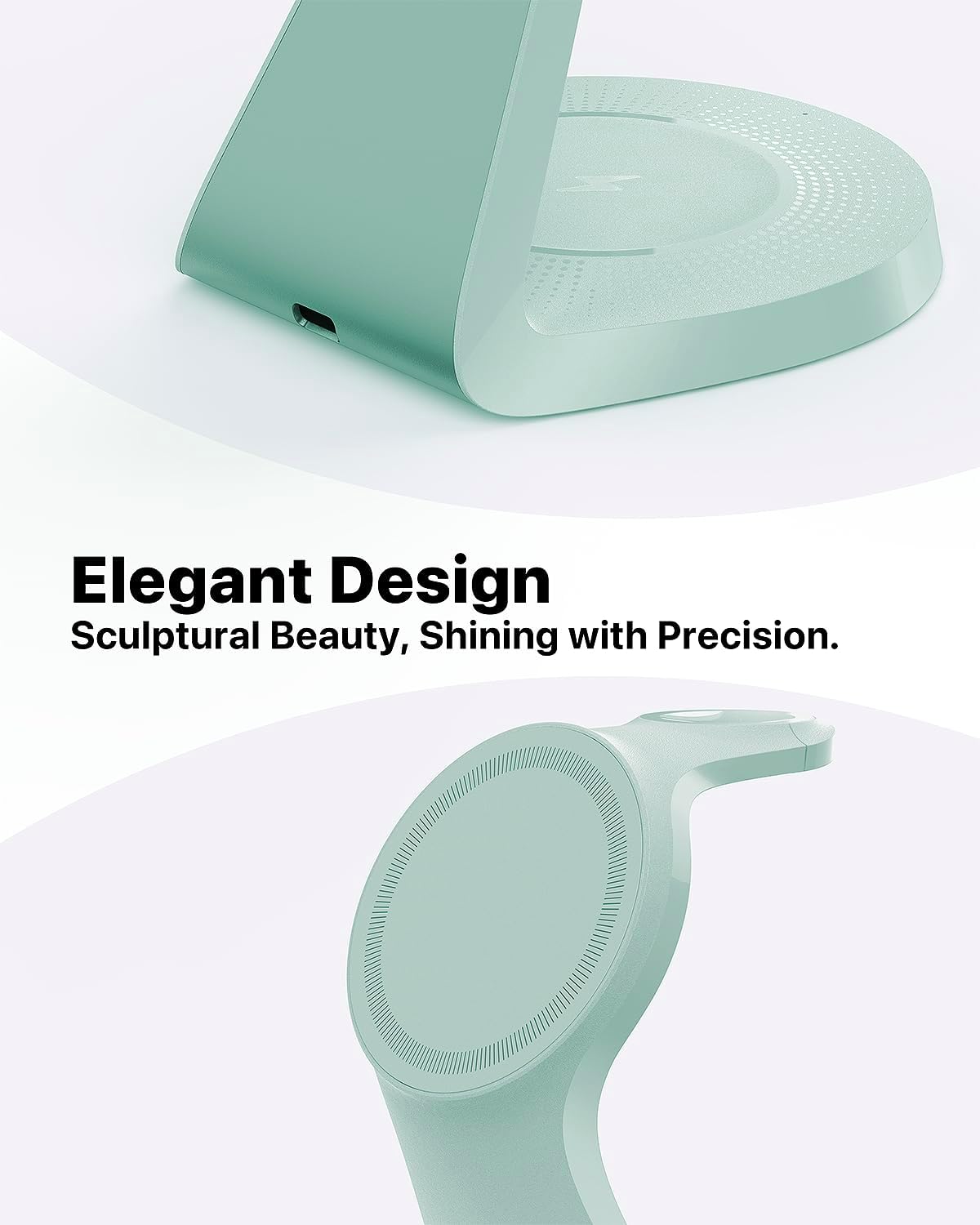 LONGCONN 3 in 1 Wireless Charging Station for Apple Devices with MagSafe | Charging for iPhone 17/Air/16/15/14/13, AirPods, Apple Watch, Weighted Stable Charging Stand, USB-C Adapter Included