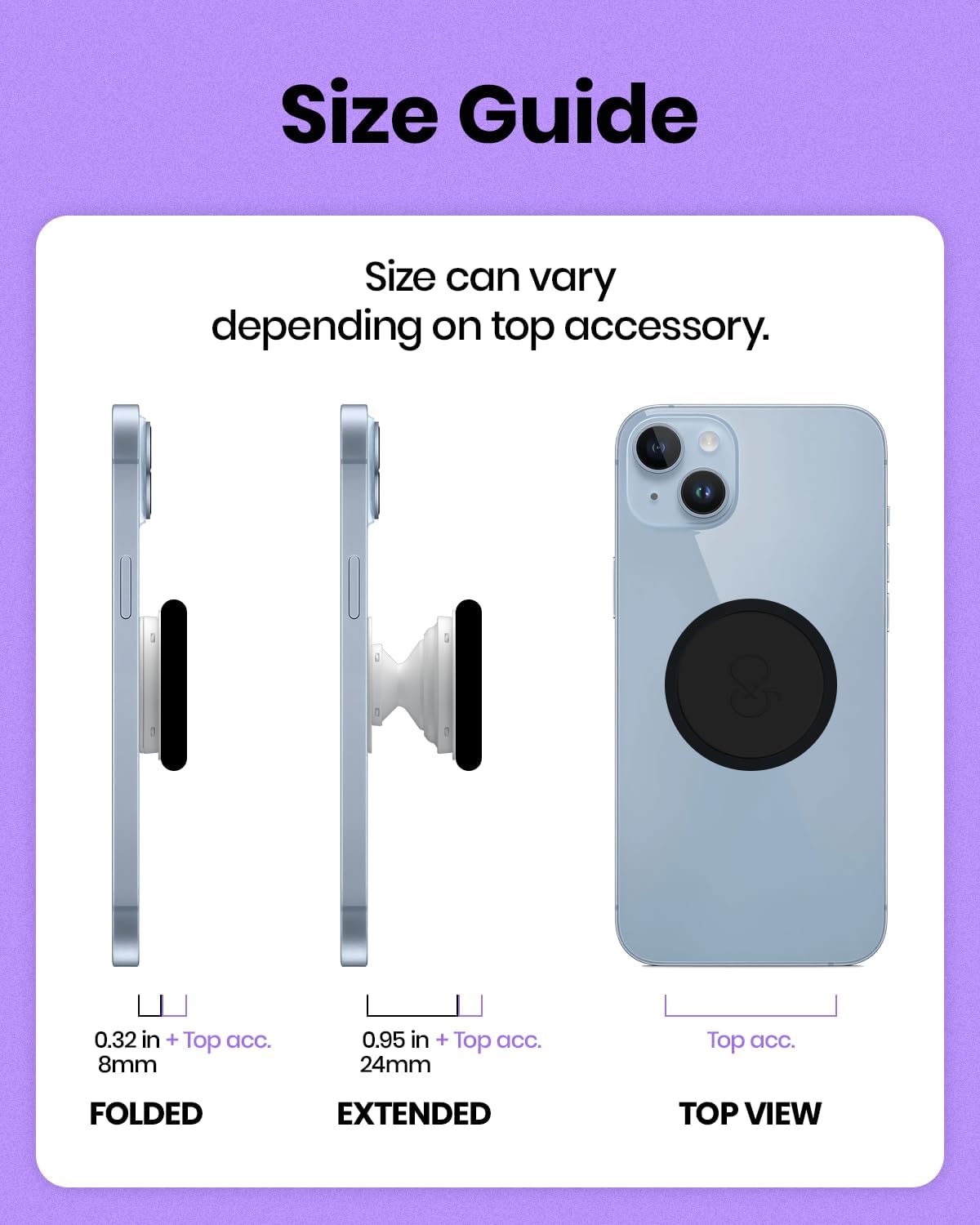 On The Grip Universal Phone Grip & Stand, Genuine Natural Gemstone/Seashell, Strong Adhesive Finger Holder, Collapsible Socket for iPhone, Samsung Galaxy, Kindle and Tablets (Aqua Blue)