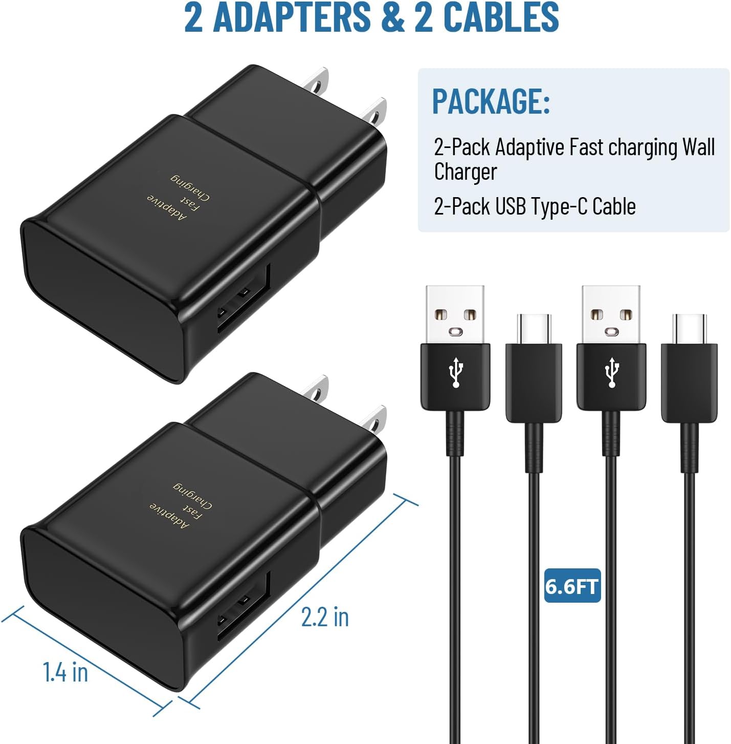 Phone Charger USB C Charger Fast Samsung Charger Type C Chargers Fast Charging Android Charger for Samsung Galaxy S26/S25/S24/S23/S22/S21/S20/S10/S10/S10E/S9/S8,Note 8 9 10 with 6.6Ft Cable Cord