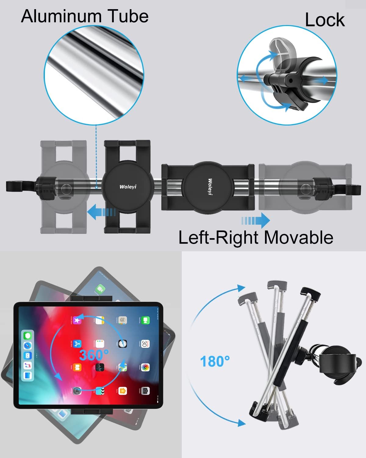 Car Headrest Tablet Holder Mount - [Anti Shake & Stretchable] Tablet Holder Back Seat for Car Between Kids Stand, for iPad Pro Air Mini, Galaxy Tab, Kindle Fire, Switch, iPhone, 4.7-13" Devices