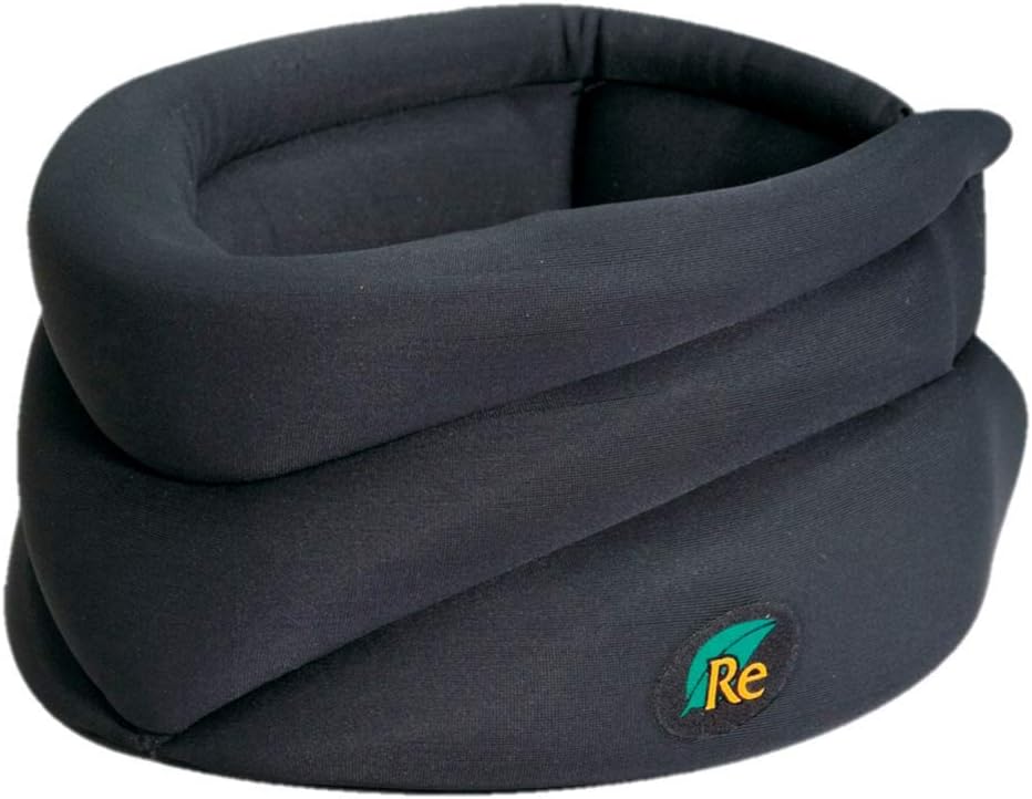Caldera International - Releaf® Neck Rest – Soft Neck Brace for Neck Pain and Support, Comfortable Neck Brace for Sleeping, Cervical Collar Neck Support Brace for Travel, Reading - Medium, Black