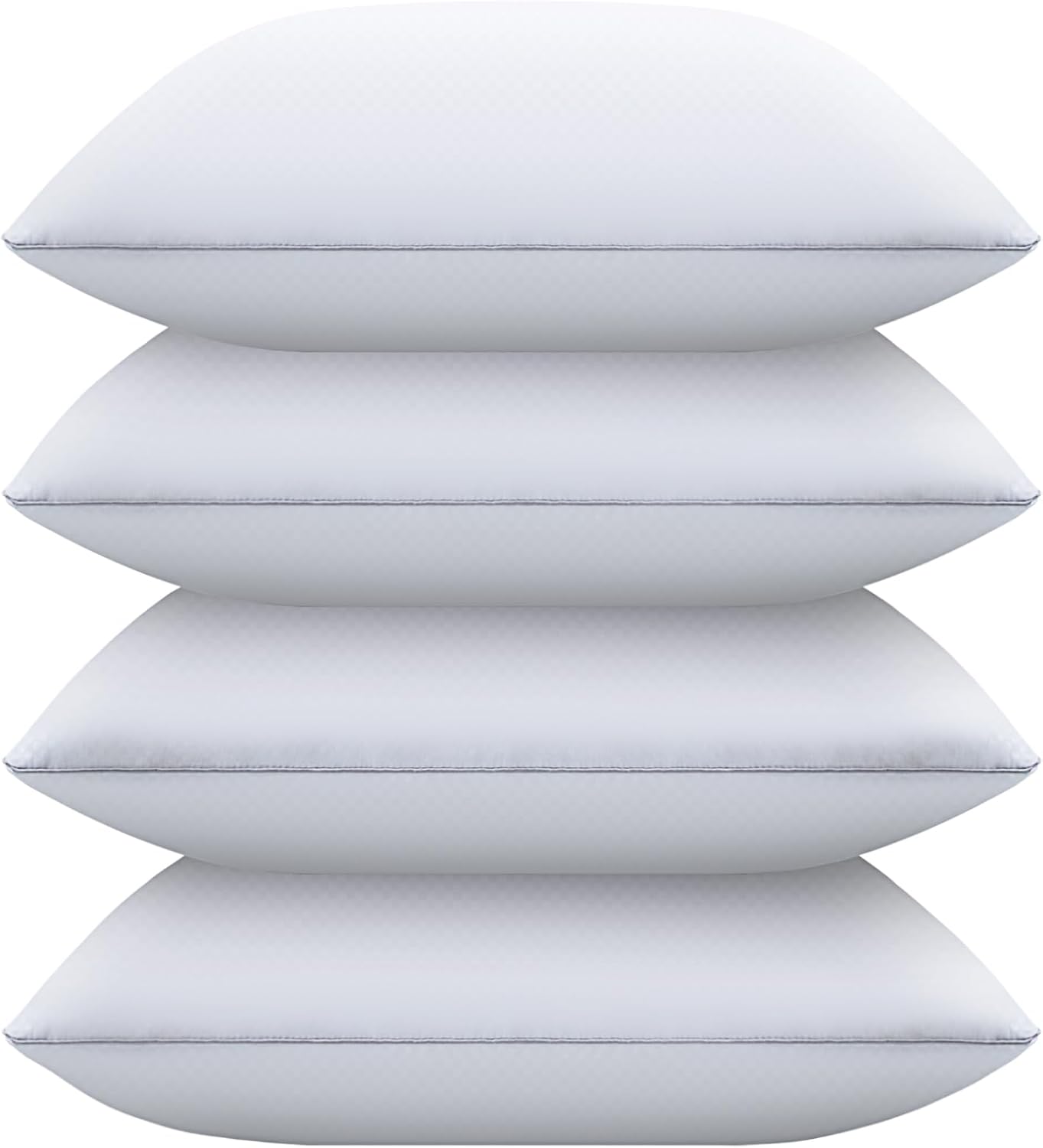 Piwaal Bed Pillows for Sleeping Standard Size Set of 4,Down Alternative Filling,Pillows for Back, Stomach or Side Sleepers