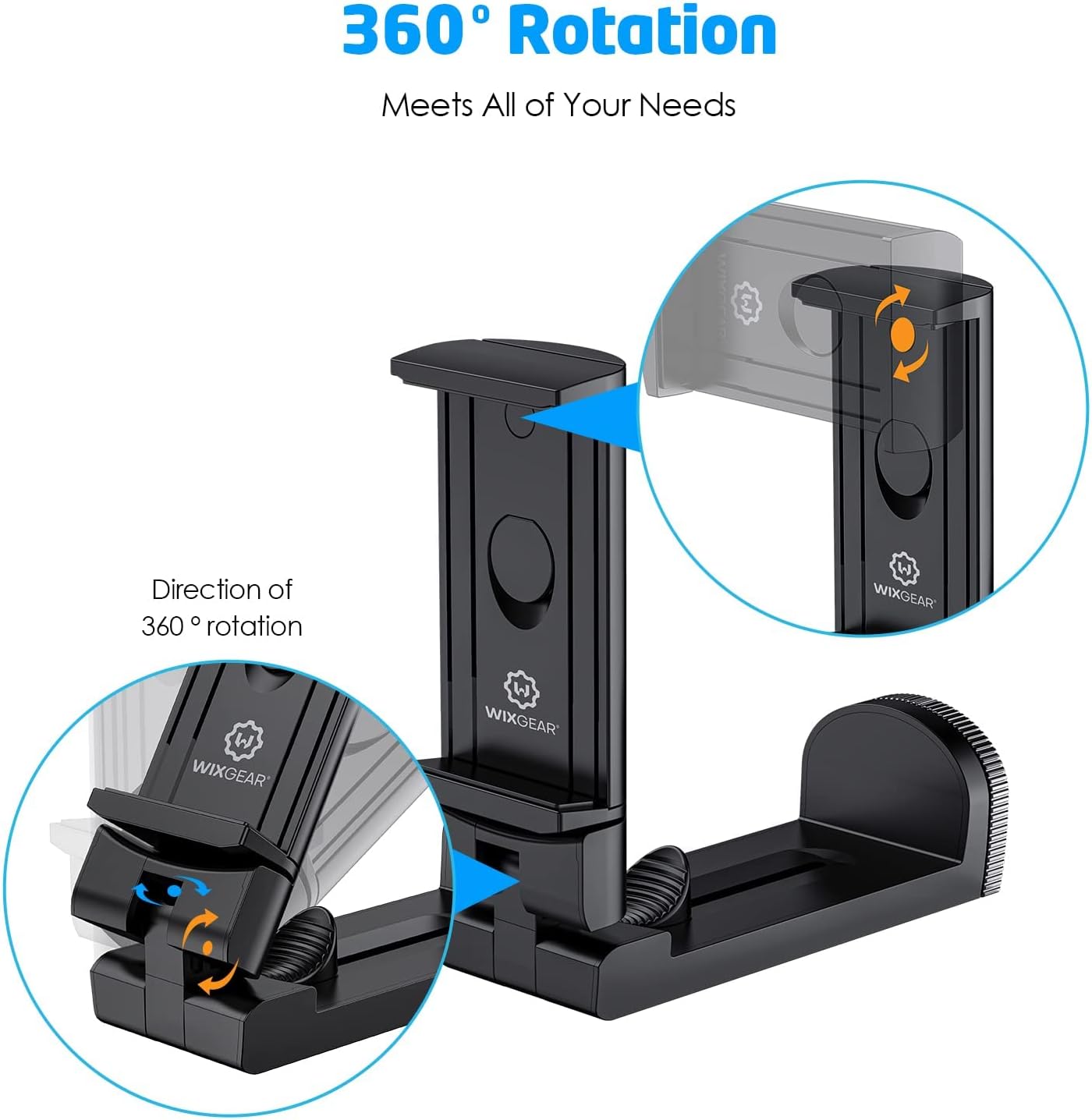 Universal Airplane Tablet Holder, with Multi-Directional Dual 360 Degree Rotation, Pocket Size Tablet Holder for Airplane, (Devices 3.5" to 7.67” Width Max Weight is 1.5 lbs)