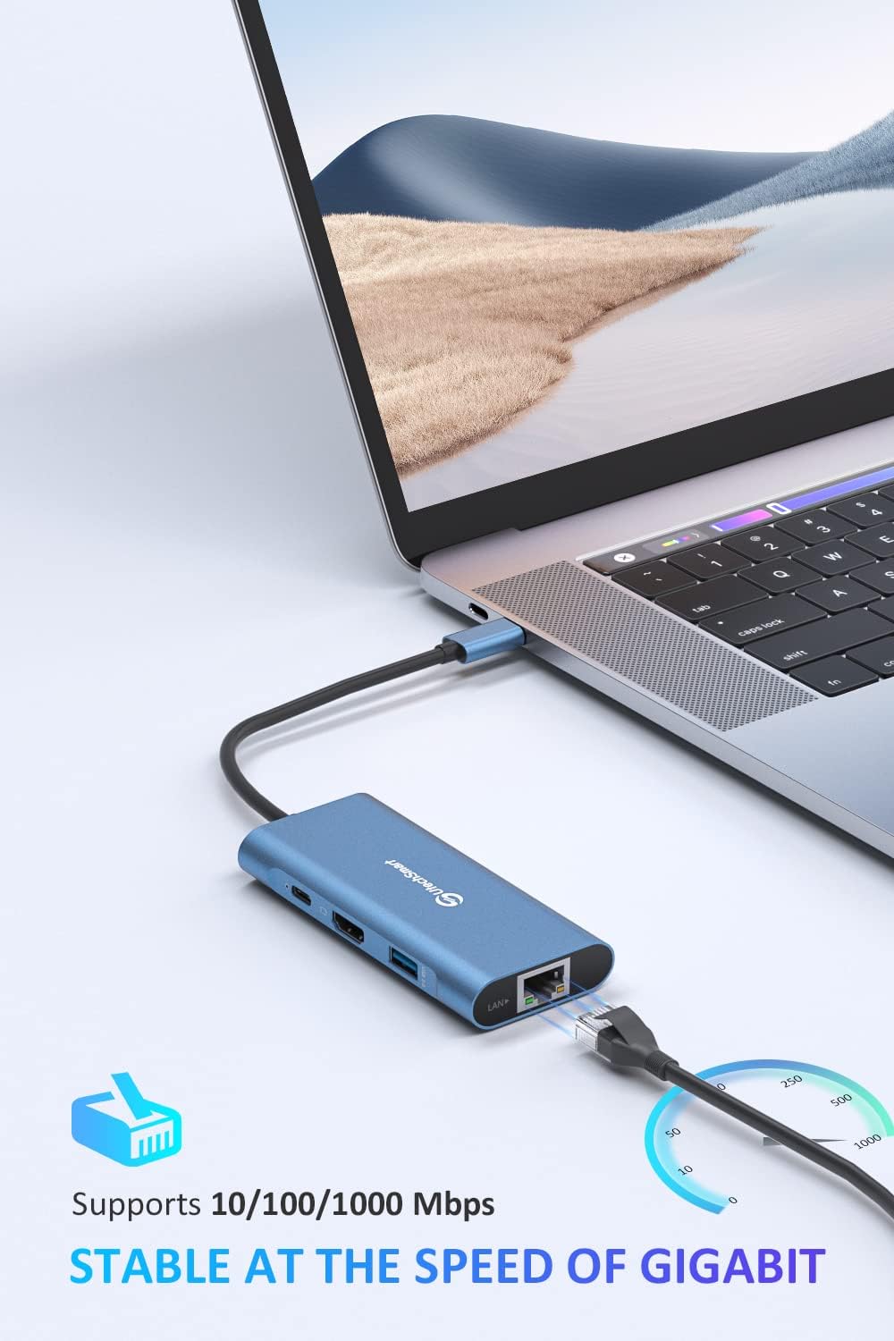 UtechSmart USB C Hub 6 in 1 Multiport Adapter for MacBook Pro/Air