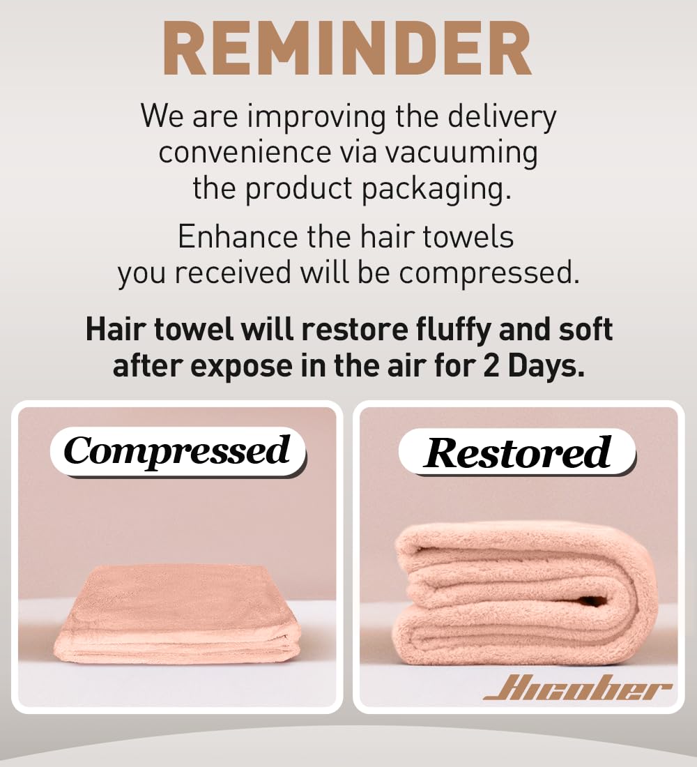 Hicober Microfiber Hair Towel, 3 Packs Hair Turbans for Wet Hair, Drying Hair Wrap Towels for Curly Hair Women Anti Frizz (Light Aqua,Peachy Coral, Sweet Pink)