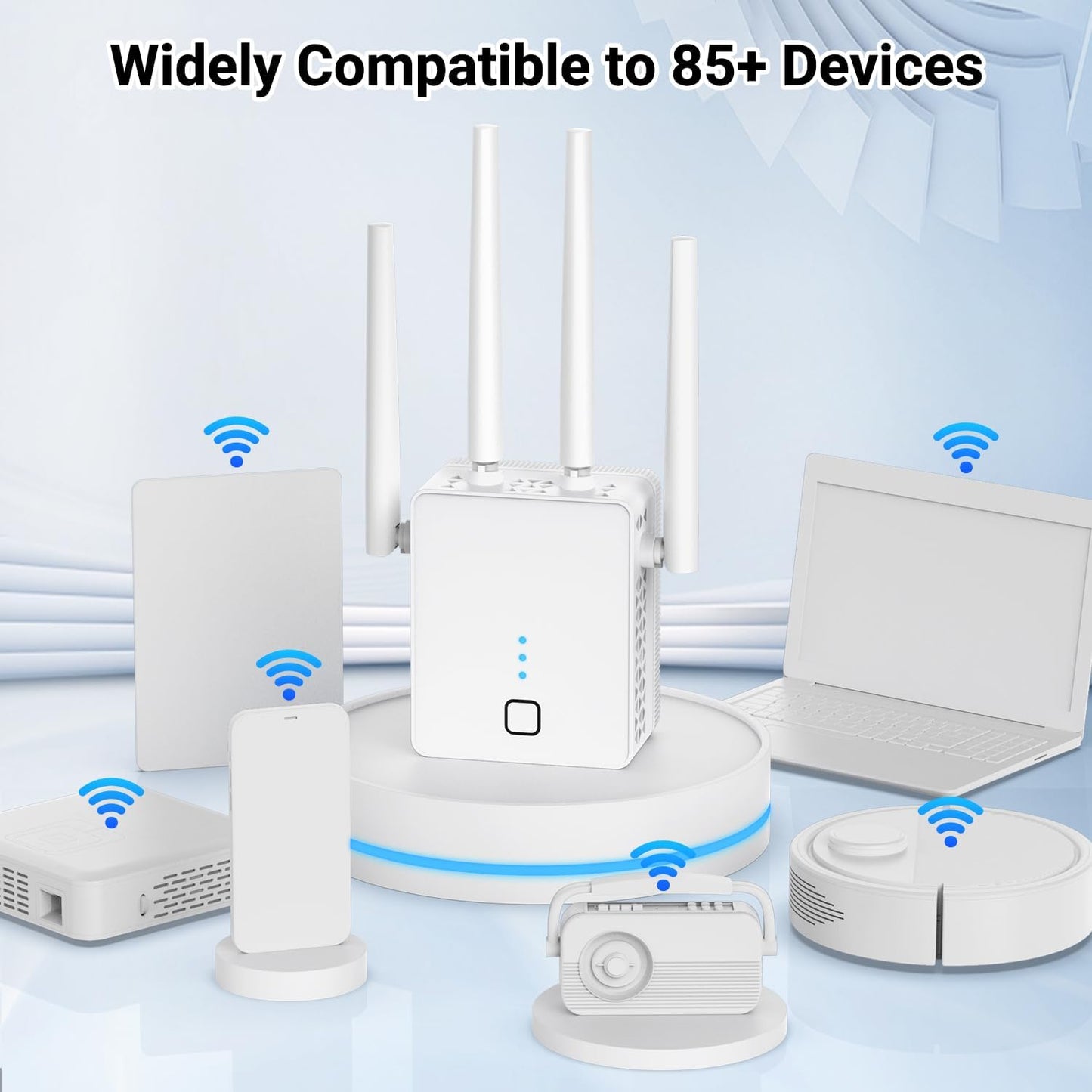 WiFi Extender, 2026 Fastest WiFi Booster 1200Mbps Dual Band (5GHz/2.4GHz) WiFi Extenders Signal Booster for Home, WiFi Repeater with Ethernet Port Covers up to 15999sq.ft and 105+ Devices