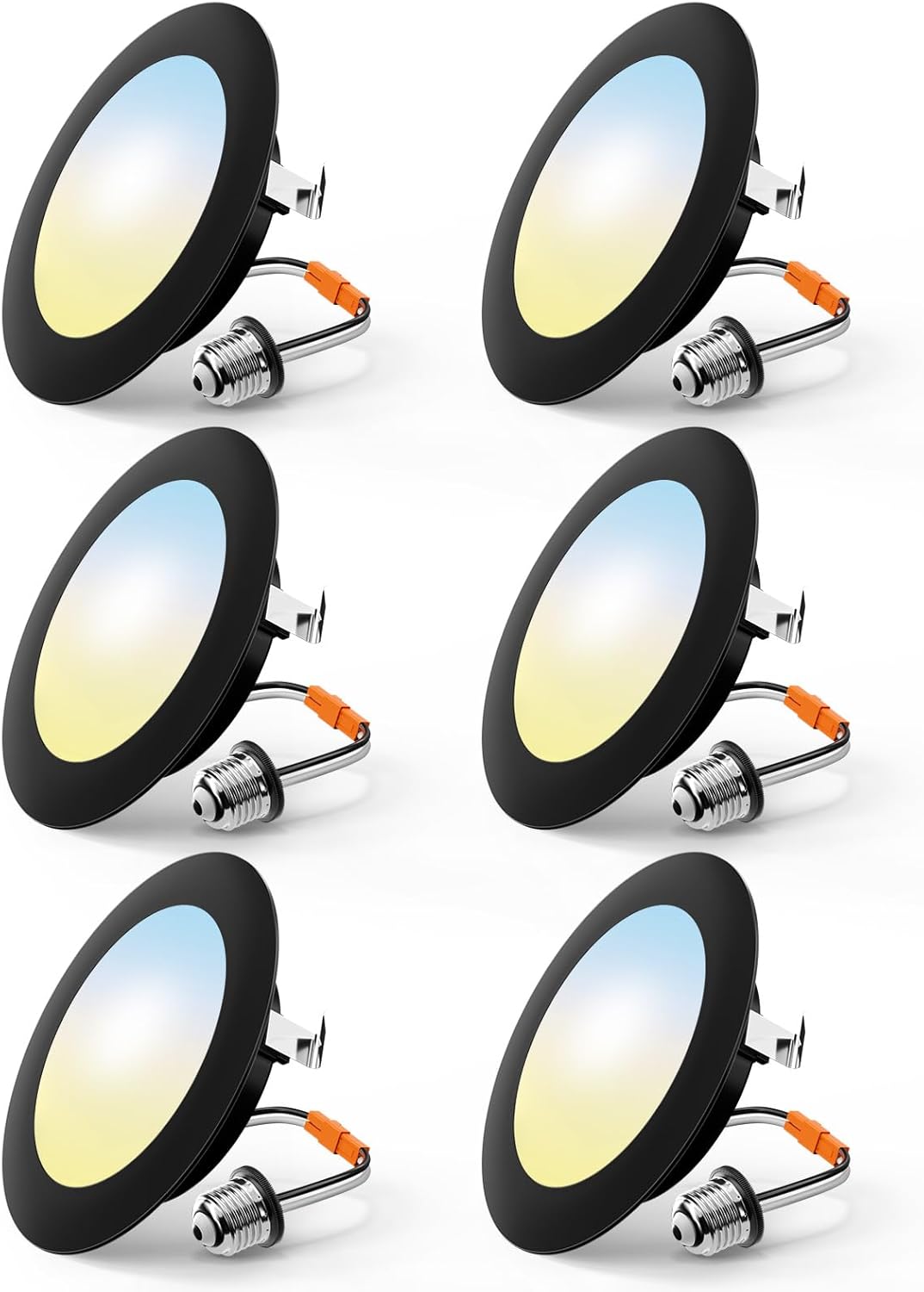 FREELICHT 6 Pack Retrofit LED Recessed Lighting 6 Inch, Selectable 2700K/3000K/4000K/5000K/6000K, Dimmable Flat LED Can Lights, 10W=110W, 1000LM, IC & Damp Rated, ETL & FCC, White